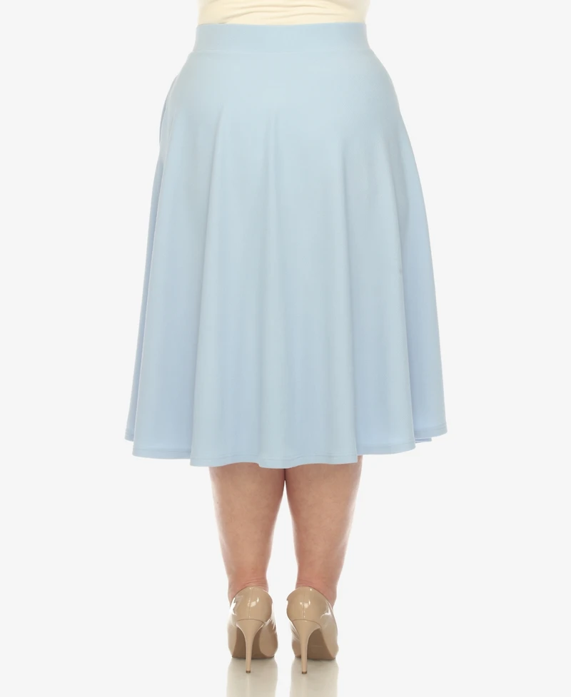 White Mark Plus Flared Midi Skirt