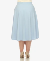 White Mark Plus Flared Midi Skirt