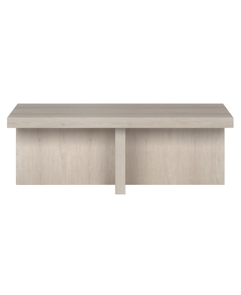 Hudson & Canal Elna 44" Wide Rectangular Coffee Table in Alder White
