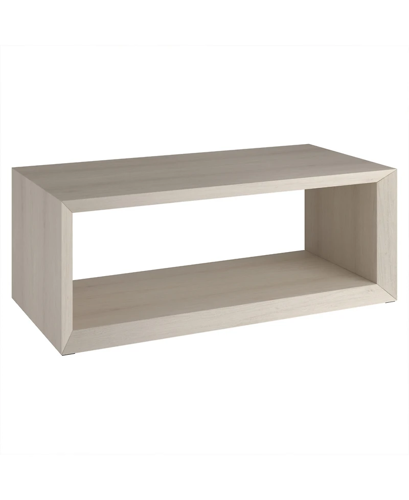Hudson & Canal Osmond 48" Wide Rectangular Coffee Table in Alder White