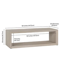 Hudson & Canal Osmond 58" Wide Rectangular Coffee Table in Alder White
