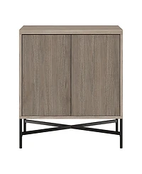 Hudson & Canal Brighton 28" Wide Rectangular Accent Cabinet in Antiqued Gray Oak