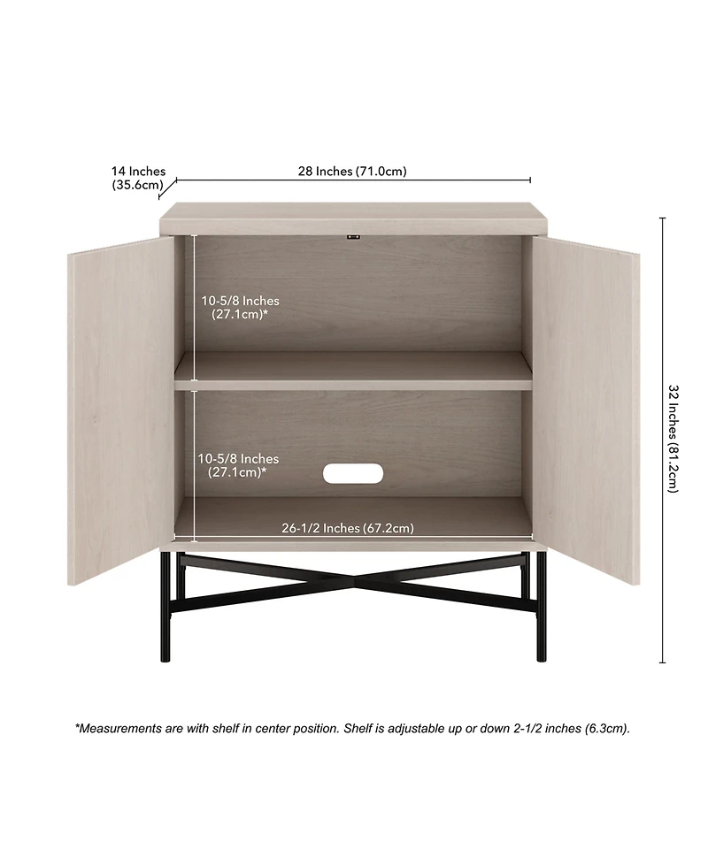 Hudson & Canal Brighton 28" Wide Rectangular Accent Cabinet in Alder White