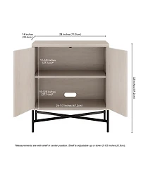 Hudson & Canal Brighton 28" Wide Rectangular Accent Cabinet in Alder White