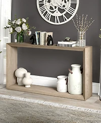 Hudson & Canal Osmond 55" Wide Rectangular Console Table in Antiqued Gray Oak