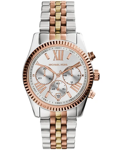 Michael Kors Women's Lexington Tri-Tone Stainless Steel Watch 38mm