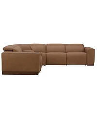Lovro 5-Pc. Leather Sectional with 2 Power Motion Chairs & 1 Console, Created for Macy's