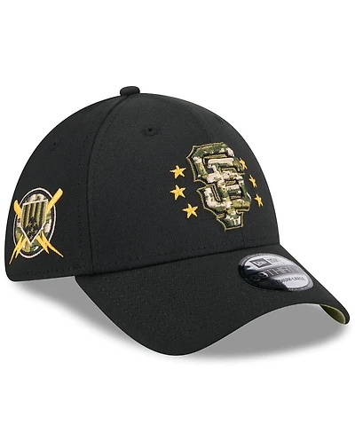 New Era Men's Black San Francisco Giants 2024 Armed Forces Day 39THIRTY Flex Hat