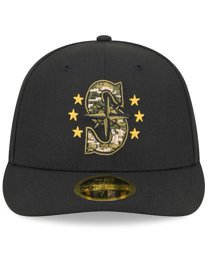 New Era Men's Black Seattle Mariners 2024 Armed Forces Day Low Profile 59FIFTY Fitted Hat