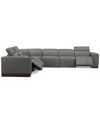 Lovro -Pc. Leather Sectional with Power Motion Chairs & 1 Console
