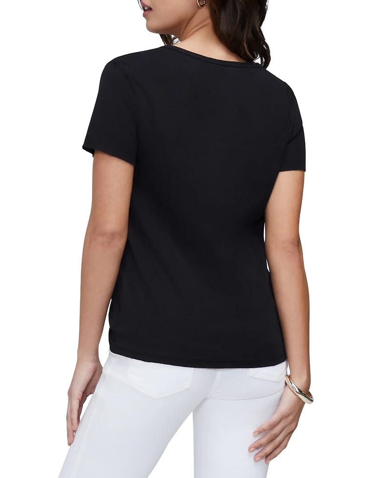 Three Dots Women's V-Neck Short Sleeve T-Shirt