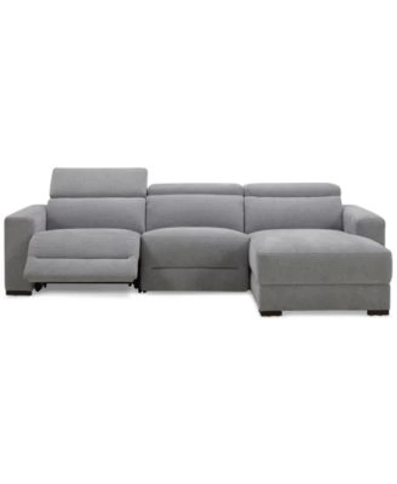 Nevio Fabric Power Headrest Sectional Collection Created For Macys