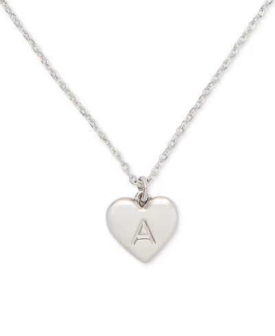 Kate Spade New York Silver-Tone Initial Heart Pendant Necklace, 16" + 3" extender