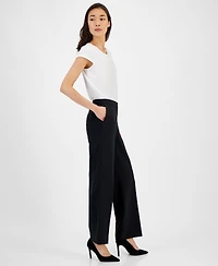 Kasper Women's Tab Waist Trouser Pant, Regular & Petite