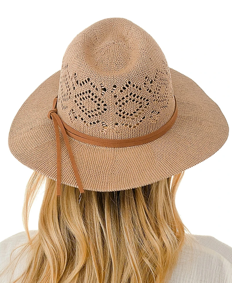 Marcus Adler Women's Packable Panama Hat with Suede Trim