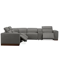 Lovro 7-Pc. Leather Sectional with 3 Power Motion Chairs & 2 Consoles, Created for Macy's