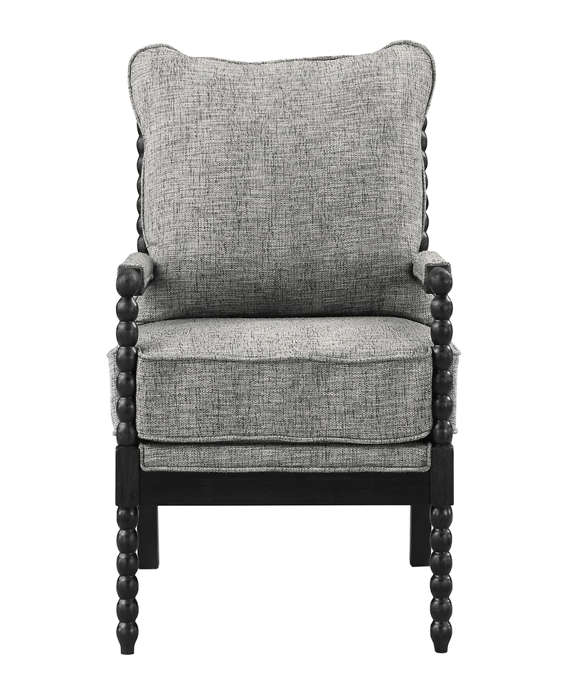 Office Star Eliza Black Spindle Chair with Graphite Fabric