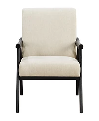 Office Star Weldon Armchair in Linen Fabric with Black Finished Frame