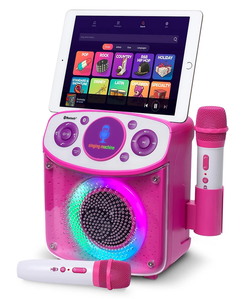 Singing Machine, Sparkle Portable Karaoke Machine with 2 Wireless Microphone