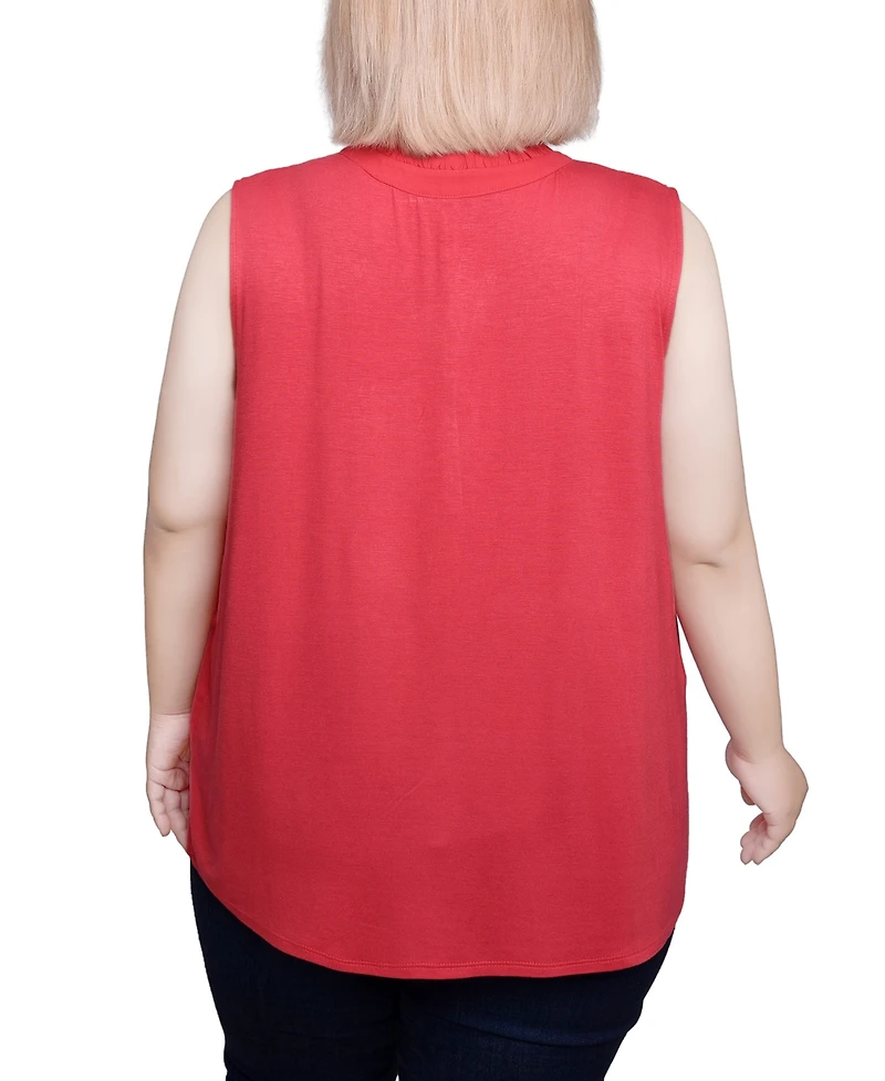 Ny Collection Plus Sleeveless Yoked Blouse