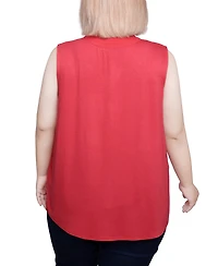 Ny Collection Plus Sleeveless Yoked Blouse