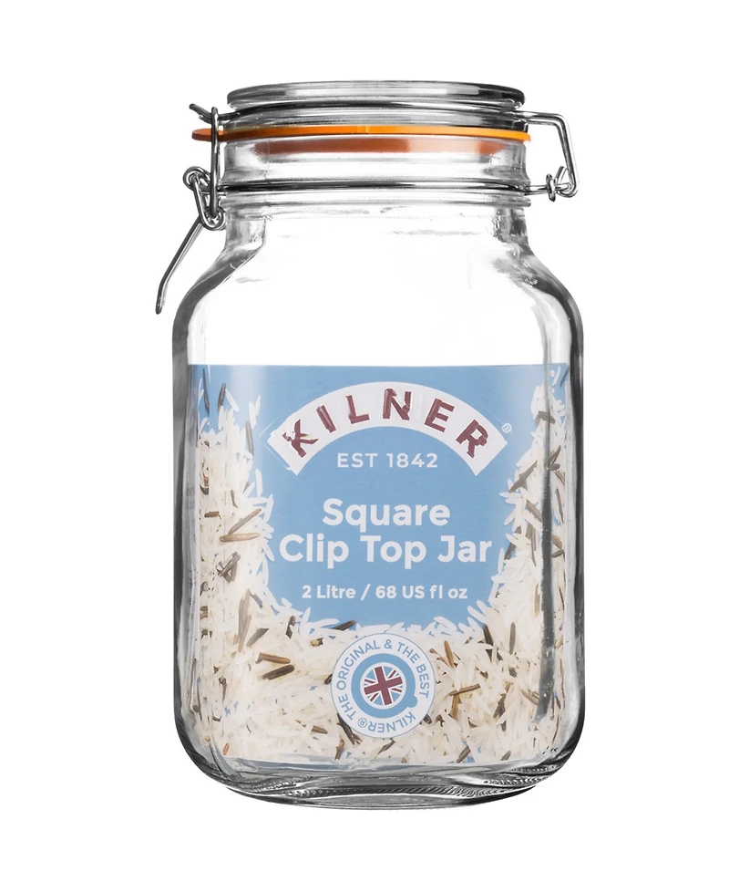 Kilner Set of 3 Square Clip Top Jars