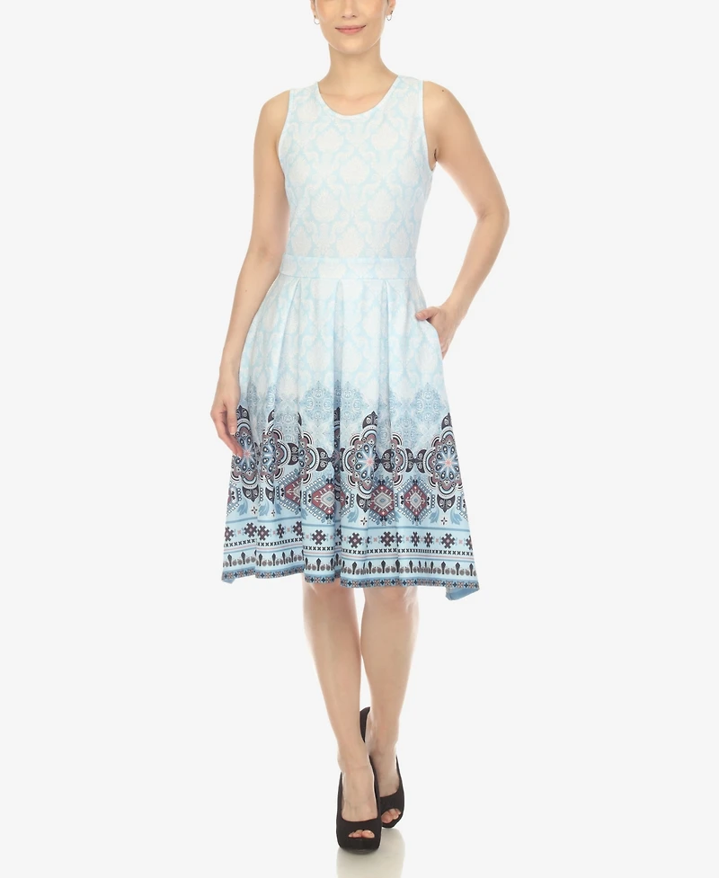 Women's Fit and Flare Knee Length Dress