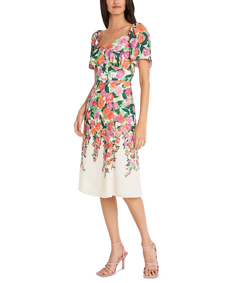 Maggy London Women's Printed Sweetheart-Neck Fit & Flare Dress