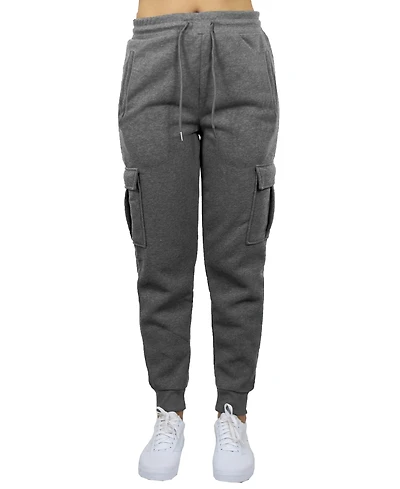 Carol Vee Women's Heavyweight Loose Fit Fleece-Lined Cargo Jogger Pants