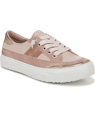 Blowfish Malibu Women's Alex Lace Up Sneakers - Rose Gold Fabric/Faux Leather