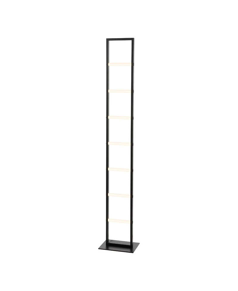 Jonathan Y Ivan 59.3" Minimalist Modern Iron Ladder Dimmable Integrated Led Floor Lamp, Black