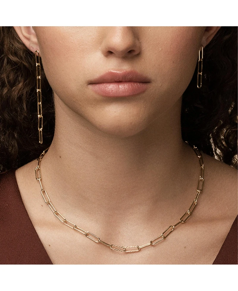 Bearfruit Jewelry Sterling Silver 18k Gold Plated Amelia Chain Statement Necklace