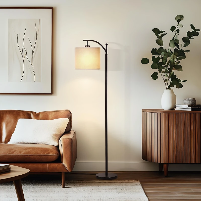 Montage 62" Led Arc Floor Lamp with Hanging Drum Shade