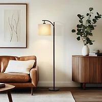 Montage 62" Led Arc Floor Lamp with Hanging Drum Shade