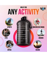 Zulay Kitchen 1 Gallon Water Bottle with Times to Drink (128oz) – Motivational Time Reader Large Jug