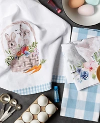 Design Imports Easter Basics Collection Springtime Kitchen Essentials, Dishtowel Set, Floral Bunny, 3 Piece
