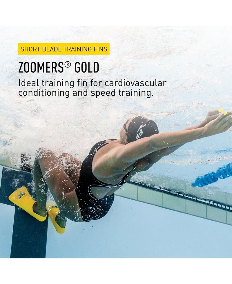 Finis Youth Zoomer Fins, Yellow Gold - Size D