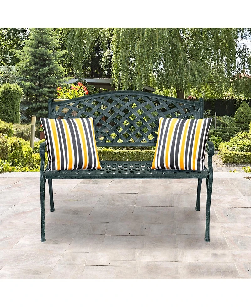 Sugift 40 Inch Outdoor Aluminum Antique Garden Patio Bench