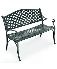 Sugift 40 Inch Outdoor Aluminum Antique Garden Patio Bench