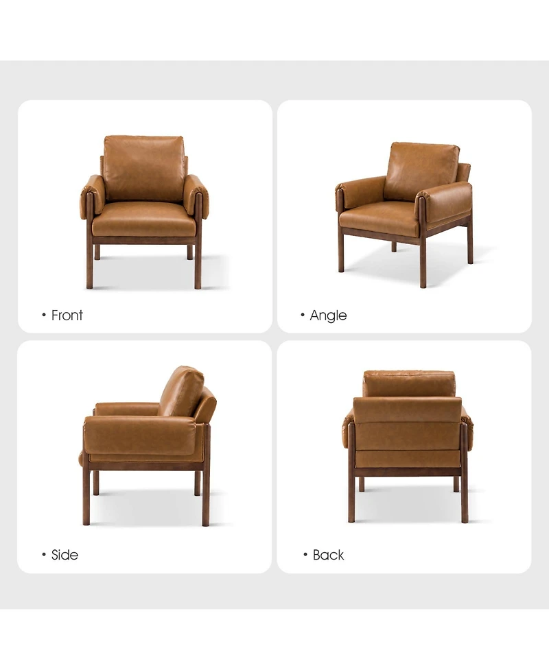 Hulala Home Modern Armchair with Solid Wood Legs