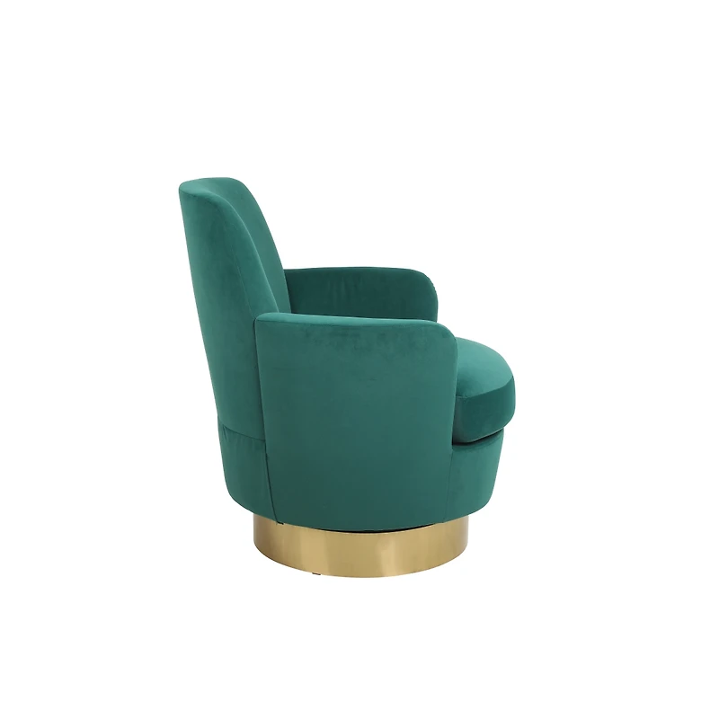 Streamdale Furniture Emerald Velvet Swivel Barrel Chair