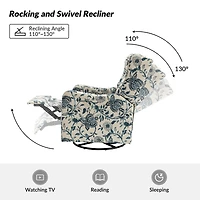 Yaffa Floral Swivel Gliders Manual Recliner