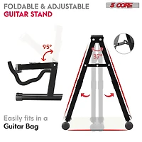 5 Core 2 Pcs Guitar Stands Floor Universal A Frame Folding Instruments Holder for Acoustic Electric Bass Gss 2PCS