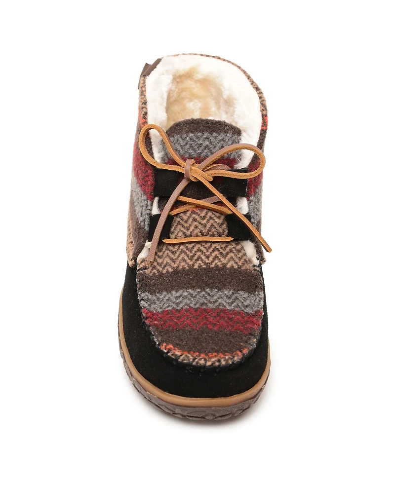 Minnetonka Women's Torrey Lace-up Slipper Booties