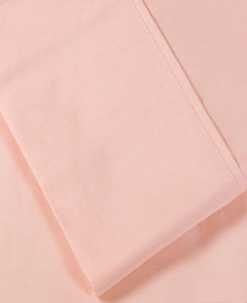Superior Cotton Percale 300 Thread Count Solid Lightweight Pillowcase Set, Standard