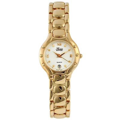 Swiss Edition Women's 23k Gold Plated Dress Bracelet Watch