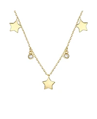 GiGiGirl 14k Gold Plated with Cubic Zirconia Droplets & Star Charm Station Necklace
