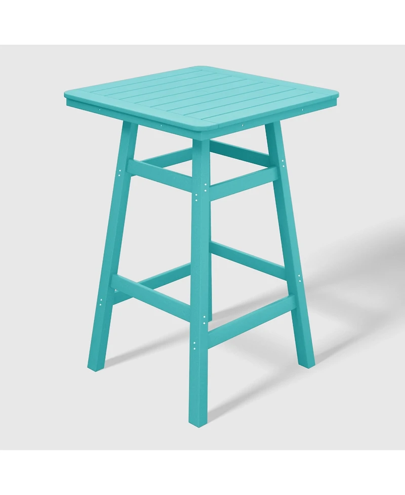 WestinTrends 42" Square Outdoor Patio Bistro Bar Table With Umbrella Hole