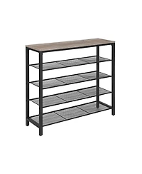 Slickblue Indestic Shoe Rack with 4 Mesh Shelves and Large Top for Bags