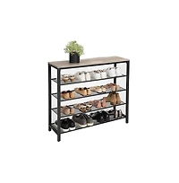 Slickblue Indestic Shoe Rack with 4 Mesh Shelves and Large Top for Bags